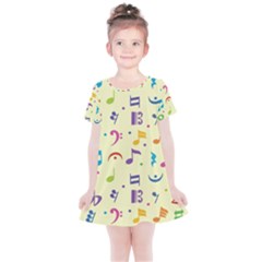 Seamless Pattern Musical Note Doodle Symbol Kids  Simple Cotton Dress by Hannah976