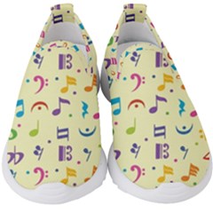 Seamless Pattern Musical Note Doodle Symbol Kids  Slip On Sneakers by Hannah976