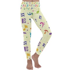 Seamless Pattern Musical Note Doodle Symbol Kids  Lightweight Velour Classic Yoga Leggings by Hannah976