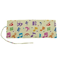 Seamless Pattern Musical Note Doodle Symbol Roll Up Canvas Pencil Holder (s) by Hannah976