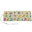 Seamless Pattern Musical Note Doodle Symbol Roll Up Canvas Pencil Holder (S) View1