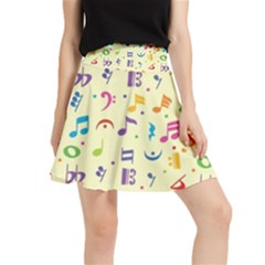 Seamless Pattern Musical Note Doodle Symbol Waistband Skirt by Hannah976