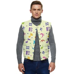 Seamless Pattern Musical Note Doodle Symbol Men s Button Up Puffer Vest	 by Hannah976