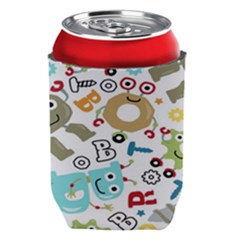 Seamless Pattern Vector With Funny Robots Cartoon Can Holder by Hannah976