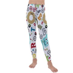 Seamless Pattern Vector With Funny Robots Cartoon Kids  Lightweight Velour Leggings by Hannah976