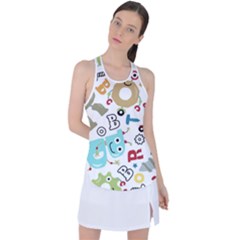 Seamless Pattern Vector With Funny Robots Cartoon Racer Back Mesh Tank Top by Hannah976