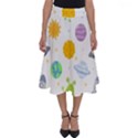 Seamless Pattern Cartoon Space Planets Isolated White Background Perfect Length Midi Skirt View1