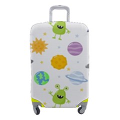 Seamless Pattern Cartoon Space Planets Isolated White Background Luggage Cover (small) by Hannah976