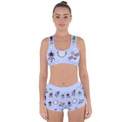 Seamless Pattern With Space Theme Racerback Boyleg Bikini Set by Hannah976