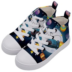 Spaceship Astronaut Space Kids  Mid-top Canvas Sneakers by Hannah976