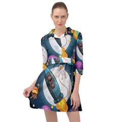 Spaceship Astronaut Space Mini Skater Shirt Dress by Hannah976