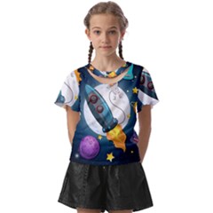 Spaceship Astronaut Space Kids  Front Cut T-shirt by Hannah976