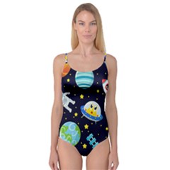 Space Seamless Pattern Illustration Camisole Leotard  by Hannah976