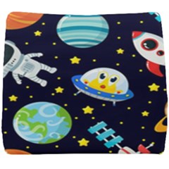 Space Seamless Pattern Illustration Seat Cushion by Hannah976