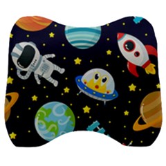 Space Seamless Pattern Illustration Velour Head Support Cushion by Hannah976