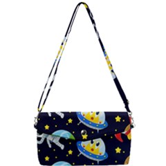 Space Seamless Pattern Illustration Removable Strap Clutch Bag by Hannah976