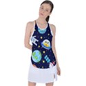 Space Seamless Pattern Illustration Racer Back Mesh Tank Top View1