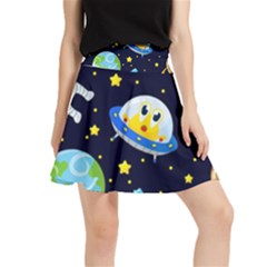 Space Seamless Pattern Illustration Waistband Skirt by Hannah976