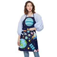 Space Seamless Pattern Illustration Pocket Apron by Hannah976