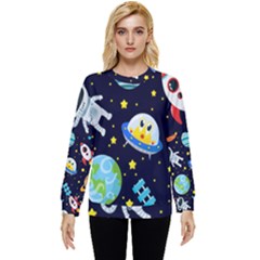 Space Seamless Pattern Illustration Hidden Pocket Sweatshirt by Hannah976