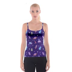 Space Seamless Pattern Spaghetti Strap Top