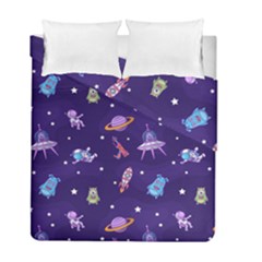 Space Seamless Pattern Duvet Cover Double Side (full/ Double Size) by Hannah976