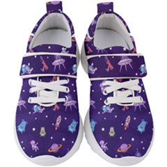 Space Seamless Pattern Kids  Velcro Strap Shoes by Hannah976