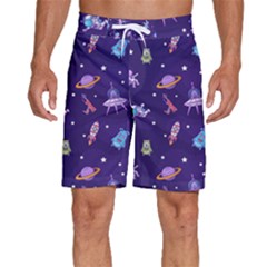 Space Seamless Pattern Men s Beach Shorts by Hannah976