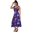 Space Seamless Pattern Tie-Strap Tiered Midi Chiffon Dress View2