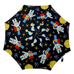 Space Seamless Pattern Cartoon Art Hook Handle Umbrellas (large) by Hannah976