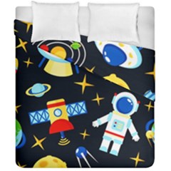 Space Seamless Pattern Cartoon Art Duvet Cover Double Side (california King Size)