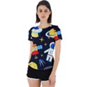 Space Seamless Pattern Cartoon Art Back Cut Out Sport T-Shirt View1