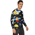 Space Seamless Pattern Cartoon Art Men s Fleece Sweatshirt View3