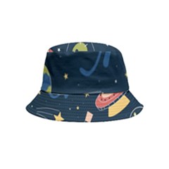 Seamless Pattern With Funny Aliens Cat Galaxy Bucket Hat (kids) by Hannah976