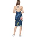 Seamless Pattern With Funny Aliens Cat Galaxy Bodycon Cross Back Summer Dress View2