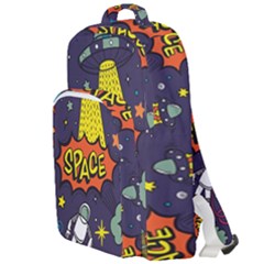 Vector Flat Space Design Background Double Compartment Backpack by Hannah976