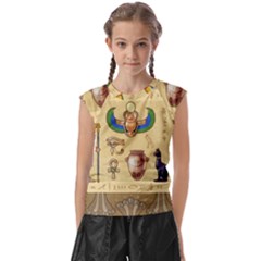 Egypt Horizontal Illustration Kids  Raglan Cap Sleeve T-shirt by Hannah976