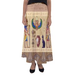 Egypt Horizontal Illustration Flared Maxi Skirt by Hannah976