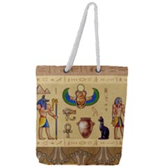 Egypt Horizontal Illustration Full Print Rope Handle Tote (large) by Hannah976