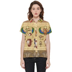 Egypt Horizontal Illustration Short Sleeve Pocket Shirt by Hannah976