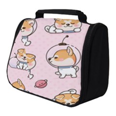 Set Kawaii Smile Japanese Dog Akita Inu Cartoon Full Print Travel Pouch (small) by Hannah976