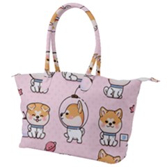 Set Kawaii Smile Japanese Dog Akita Inu Cartoon Canvas Shoulder Bag by Hannah976