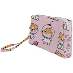 Set Kawaii Smile Japanese Dog Akita Inu Cartoon Wristlet Pouch Bag (small) by Hannah976