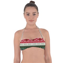 Ugly Sweater Merry Christmas  Tie Back Bikini Top by artworkshop