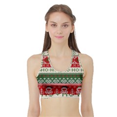 Ugly Sweater Merry Christmas  Sports Bra With Border by artworkshop