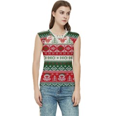 Ugly Sweater Merry Christmas  Women s Raglan Cap Sleeve T-shirt by artworkshop