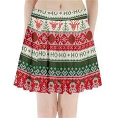 Ugly Sweater Merry Christmas  Pleated Mini Skirt by artworkshop