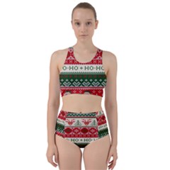 Ugly Sweater Merry Christmas  Racer Back Bikini Set by artworkshop