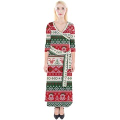 Ugly Sweater Merry Christmas  Quarter Sleeve Wrap Maxi Dress by artworkshop