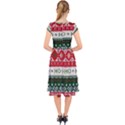 Ugly Sweater Merry Christmas  Cap Sleeve Front Wrap Midi Dress View2